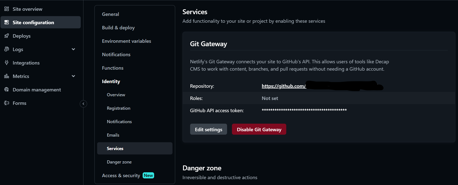 Activation de Git-gateway sous Netlify