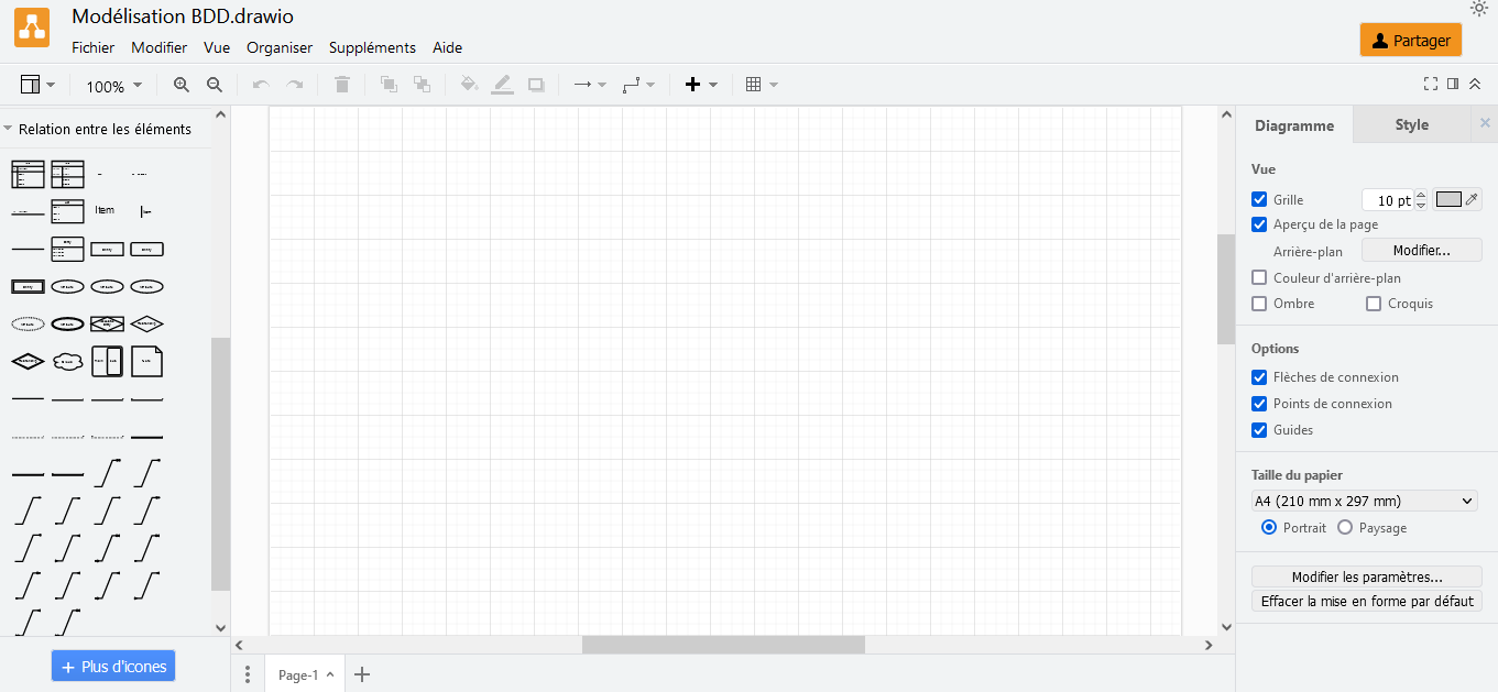 Interface de Draw.io