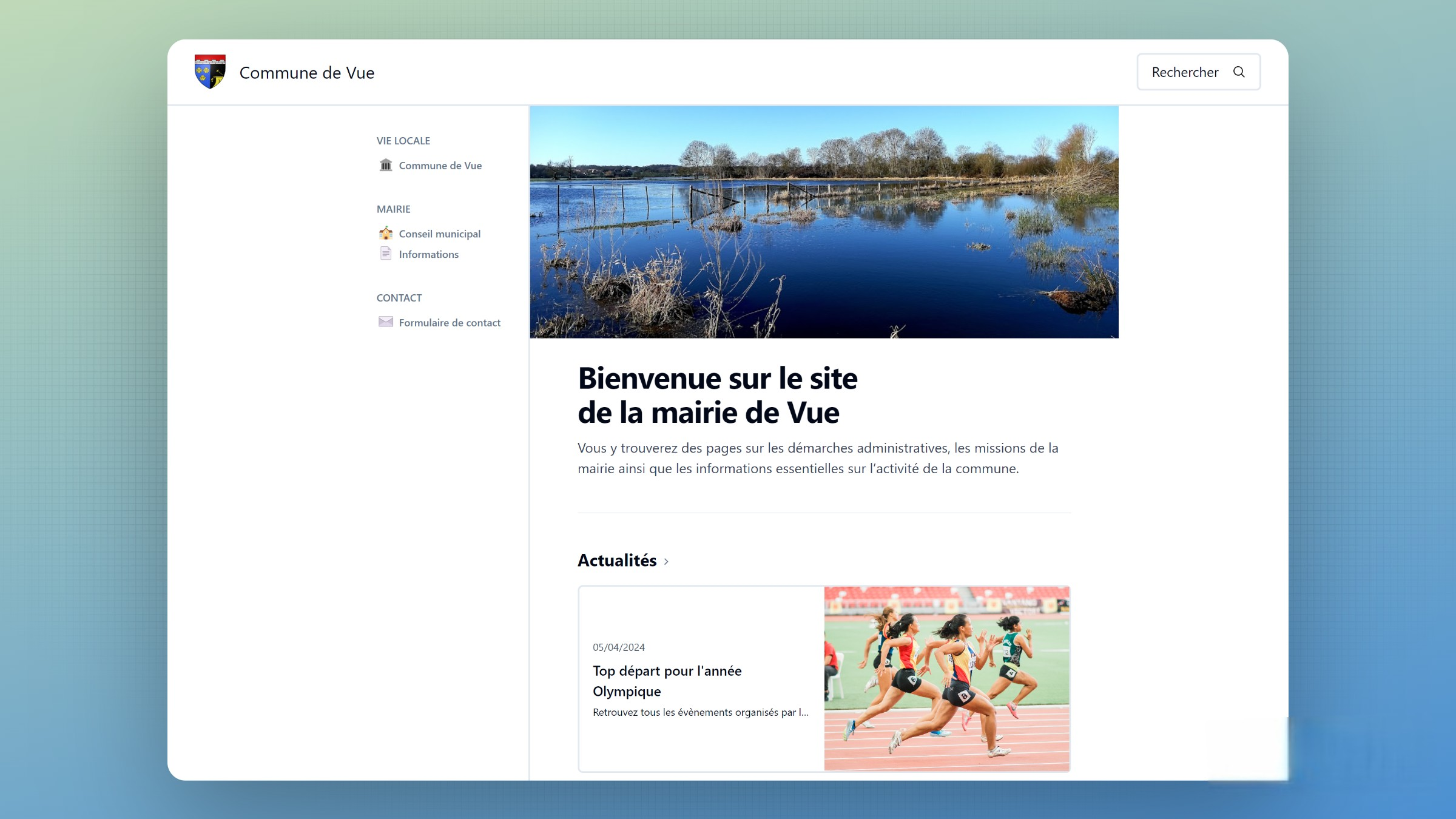 page d'accueil de mon site de mairie